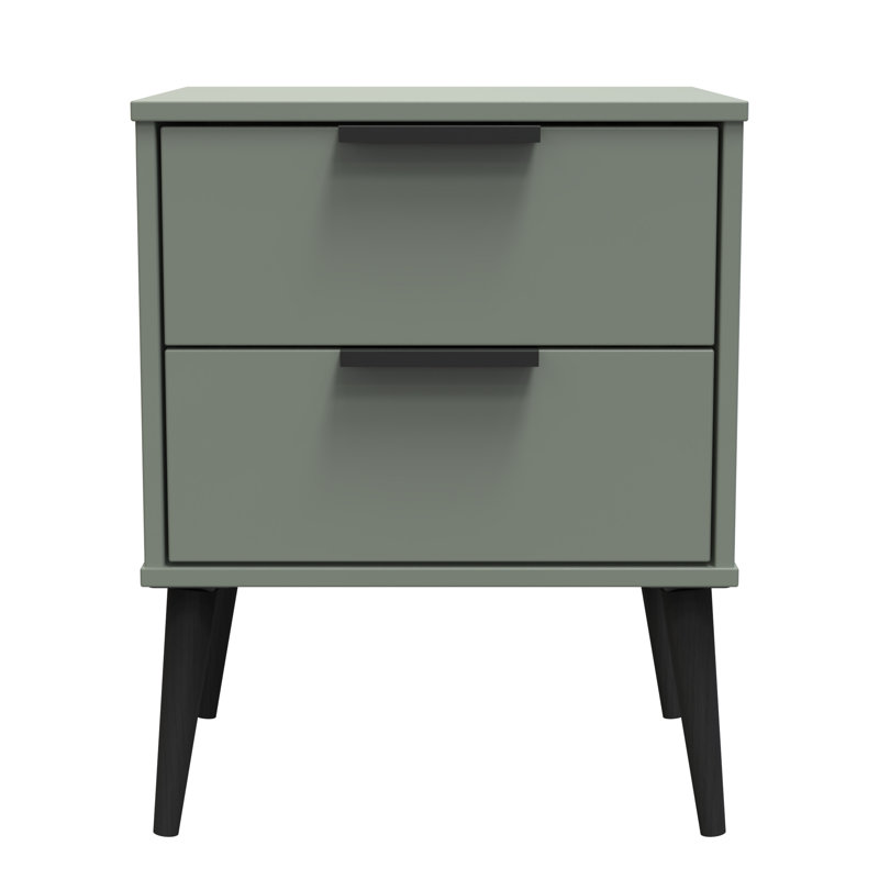Turah 45cm W Manufactured Wood Bedside Table, Reed Green