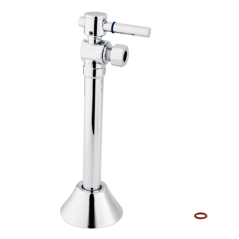 Kingston Brass Vintage 1/2-Inch Sweat x 3/8-Inch OD Comp Quarter-Turn Angle Stop Valve with 5-Inch Extension, Polished Chrome