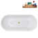 67" Streamline Soaking Glossy White Freestanding Tub and Tray With Internal Drain