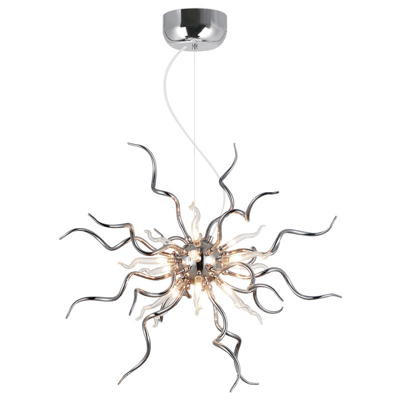 Finnley 15 Light Chandelier – Chrome Finish, Modern Statement Light for Living Room or Dining Room