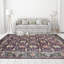 Tapis mauve / beige / vert floral tissé à plat à la main-39858255
