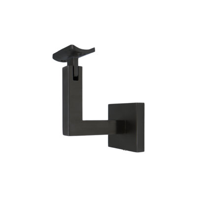 Glass Mount Handrail Bracket with Square Rose and Curved Plate