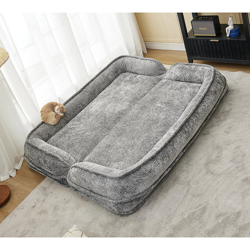 [Nouveauté] [Vidéo fournie] Lit double pour chien, Polyester gris clair