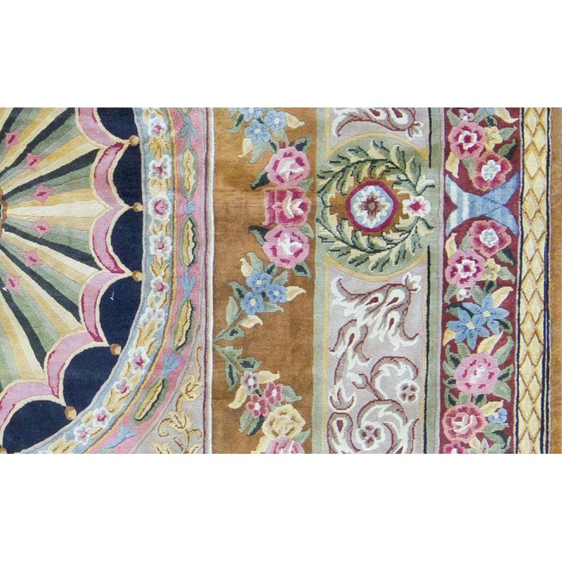 Tapis doré et doré de haute qualité noué à la main
