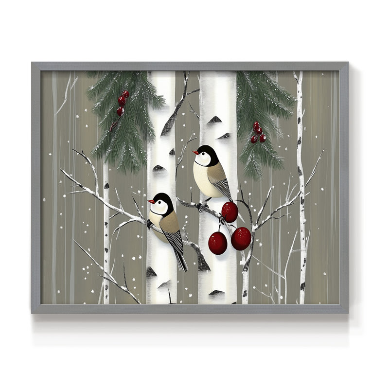 Chirstmas Art-LVI -Framed Print - Restickable, Gris, H 16 po x l 20 po