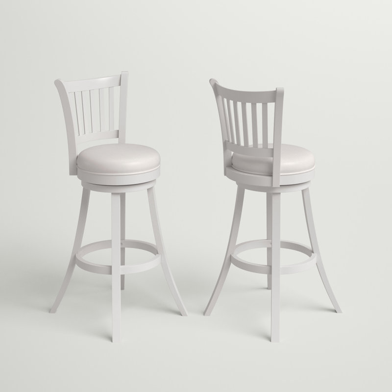 Catt Swivel Upholstered Counter Stool with Solid Wood Frame, Bar Stool (30” Seat Height)