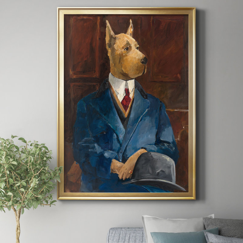 «Inspector Dog Leash», reproduction sur toile encadrée, Doré, H 26,5 po x l 36,5 po x P 1,5 po
