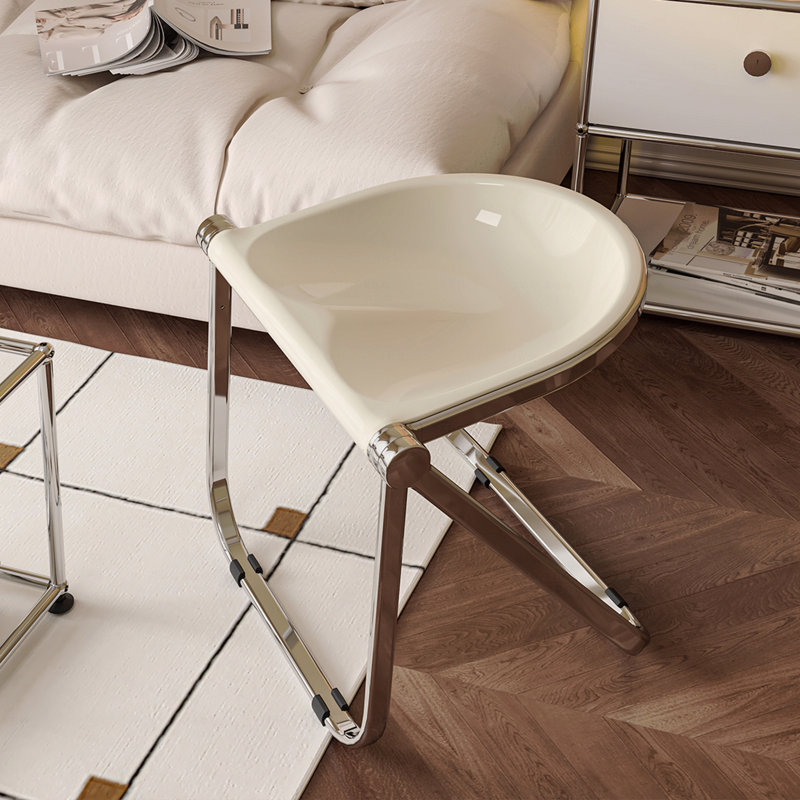 Chaise d'appoint pliante usagée Home Transparent Ins Retro Office Leisure