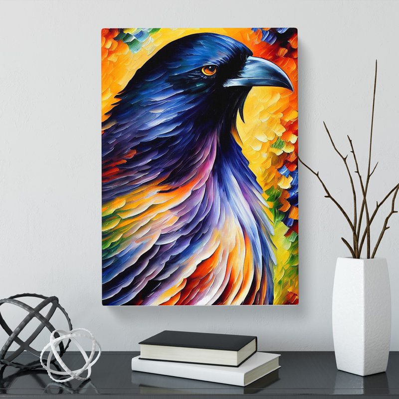 Sebergham Raven Bird Painted Vol.1 - Wrapped Canvas, 60cm H x 40cm W