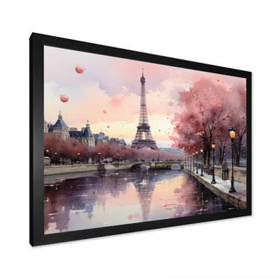«Pink Twilight Rendezvous In Paris II», impressions sur toile de parcs d'attractions