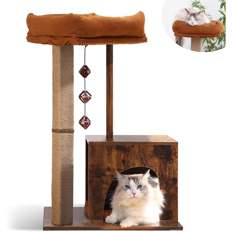 Grattoir pour chat, arbre à chat de style moderne avec poteau carré unique