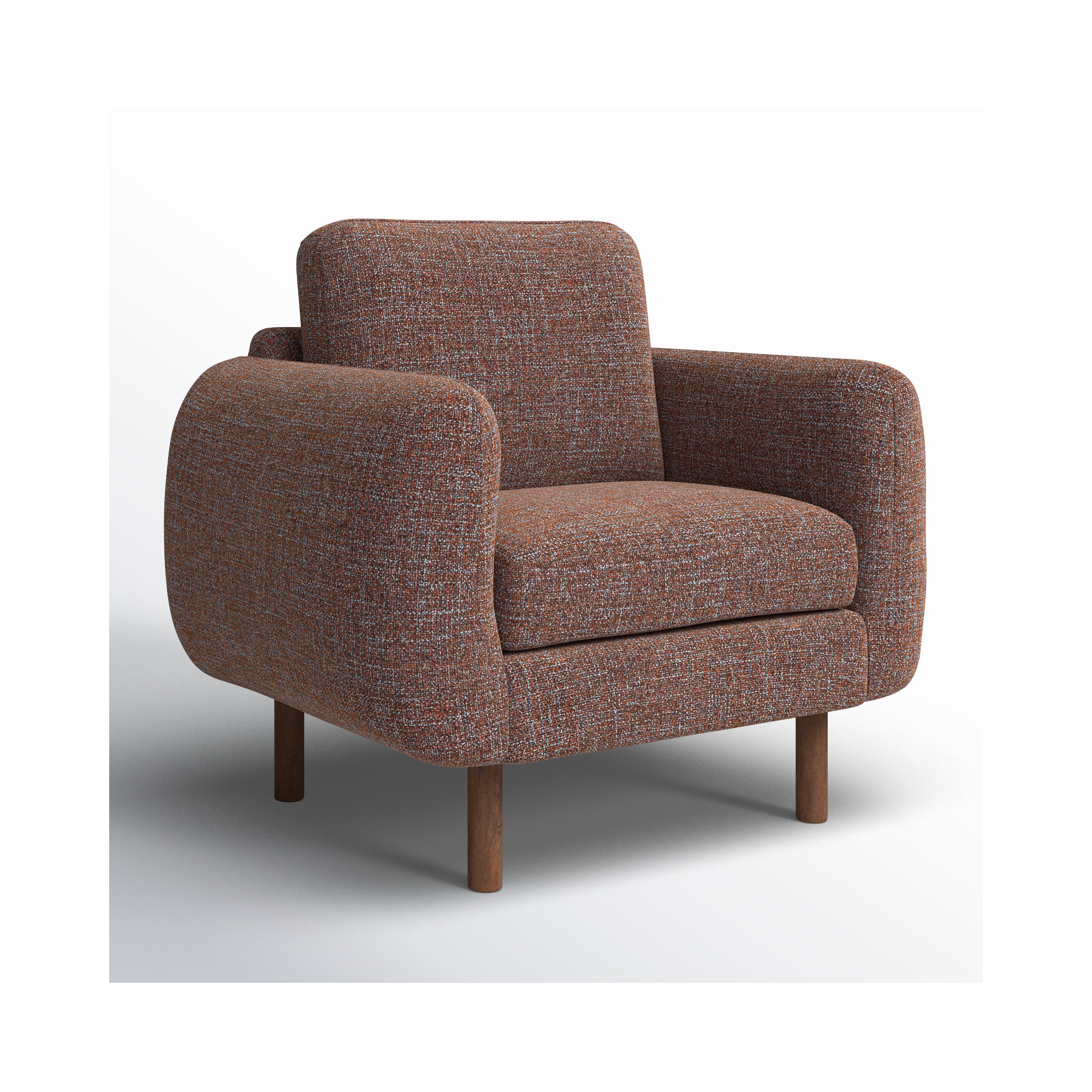 Leno Upholstered Armchair, Caramel Performance Chenille