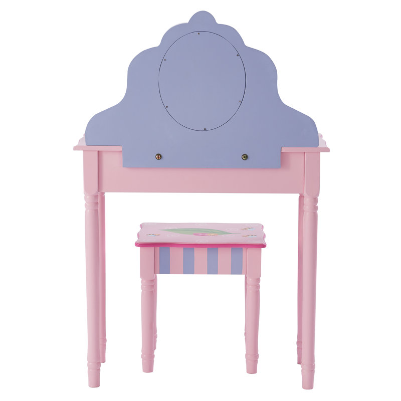 Fantasy Fields Solid Wood Kids Vanity Set with Mirror