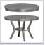 Ensemble de table de salle à manger formelle traditionnelle avec table ronde, teinte argentée, tablette intégrée et 4 chaises à dossier capitonné pour une salle à manger élégante