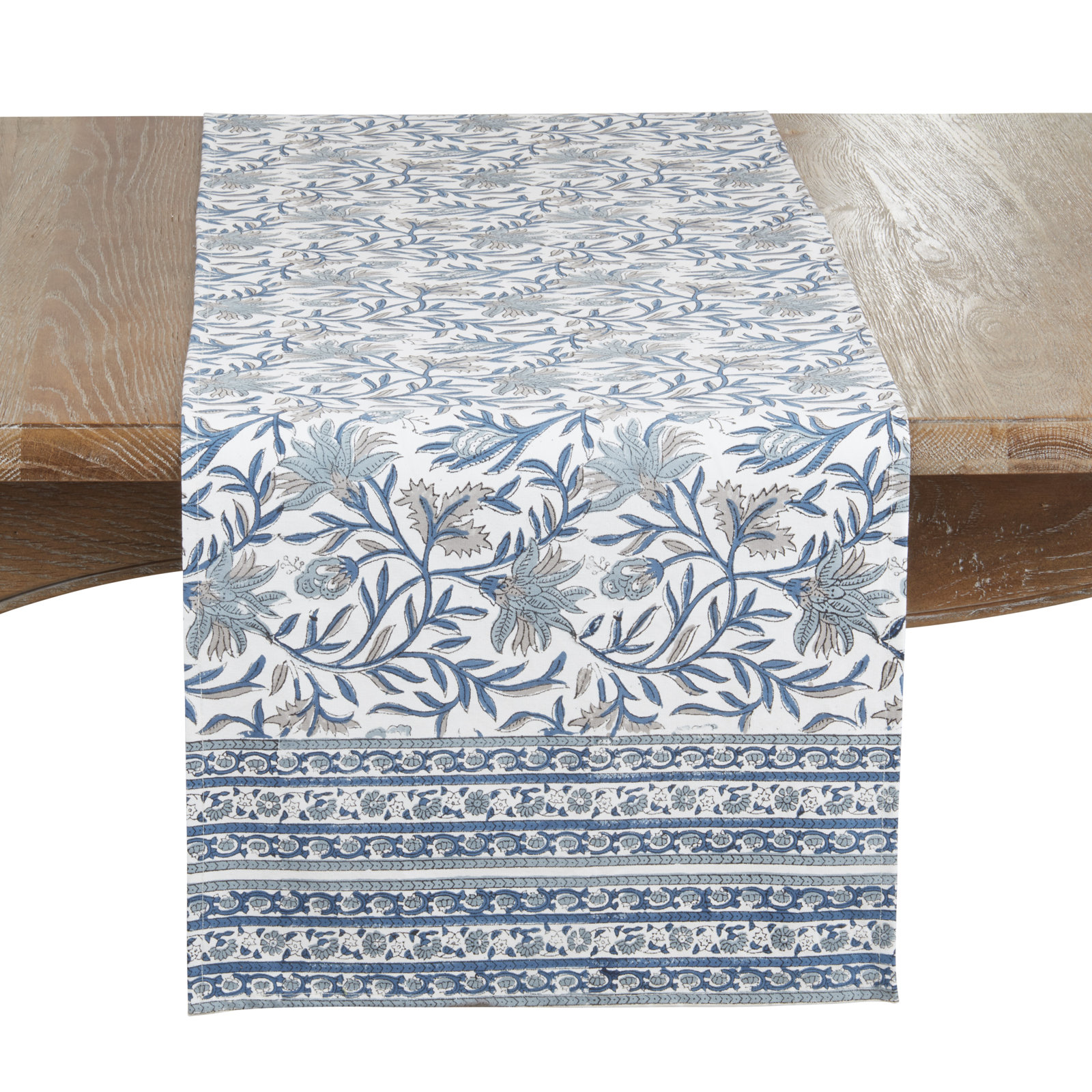 Floral Cotton Table Runner, 16"x90"