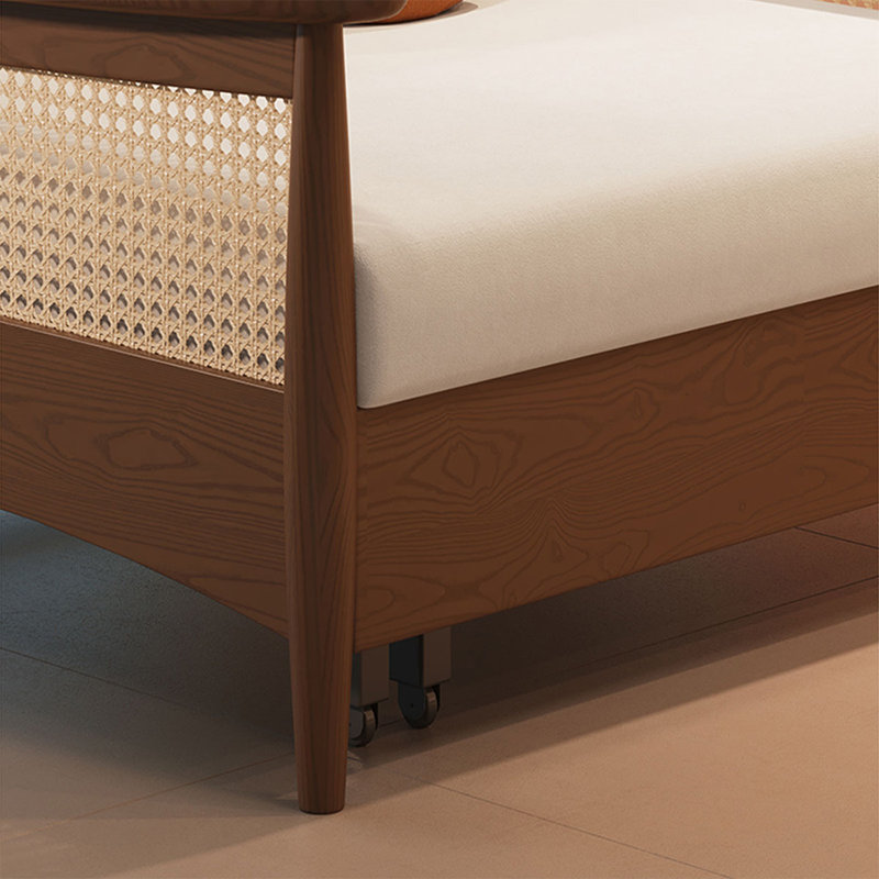 Canapé-lit modulaire 100% polyester blanc crème, 33.07"H*77.95"L*31.5"W