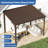 Patio Gazebo Lean to Wall Mounted Pergola with Sloping Galvanized Steel Roof-113196379-119304846