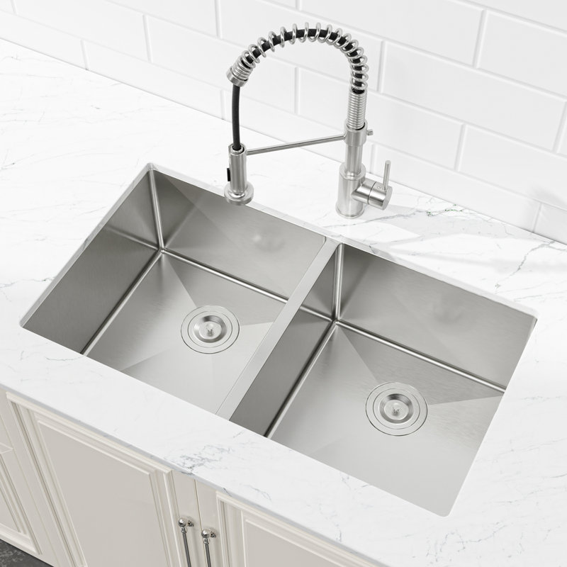 Handcrafted Undermount Double Bowl Kitchen Sink
