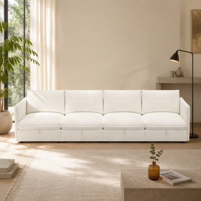Canapé modulaire modulaire, siège de canapé convertible avec rangement, ensemble canapé-lit modulaire, combinaisons modulaires flexibles en tissu pour le salon (4 sièges)