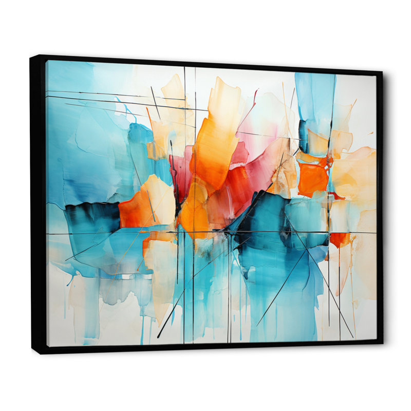 Collage symphonie I - art mural abstrait, collage, salon, H 24 po x l 32 po x P 1 po, Cadre flottant noir