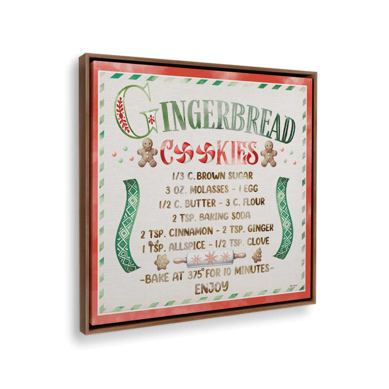 «Gingerbread Cookies» par Nicole DeCamp, reproduction d'art, L 20 po x H 20 po, Brun, Toile avec cadre