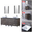  72'' Double Bathroom Vanity with Glass Top