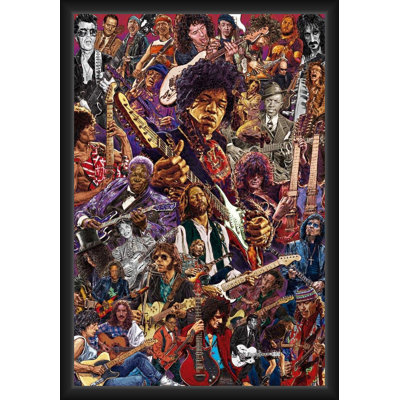  Officiellement sous licence des artistes légendaires - affiche d'art encadrée - 24 x 36 pouces - cadre en bois d'ingénierie robuste avec verre plexi - prêt à être accroché