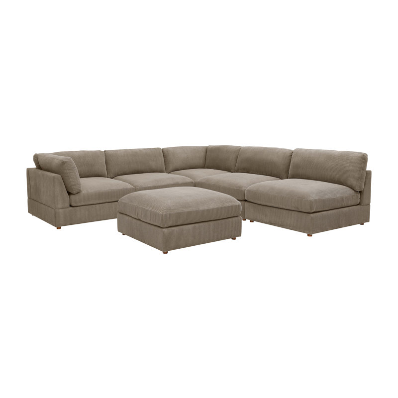 Archmouth Modular Corduroy Sectional, Camel