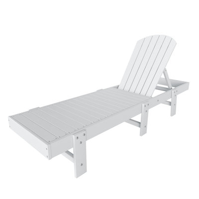 Chaise longue d'extérieur inclinable en poly 77,6 po Geoff