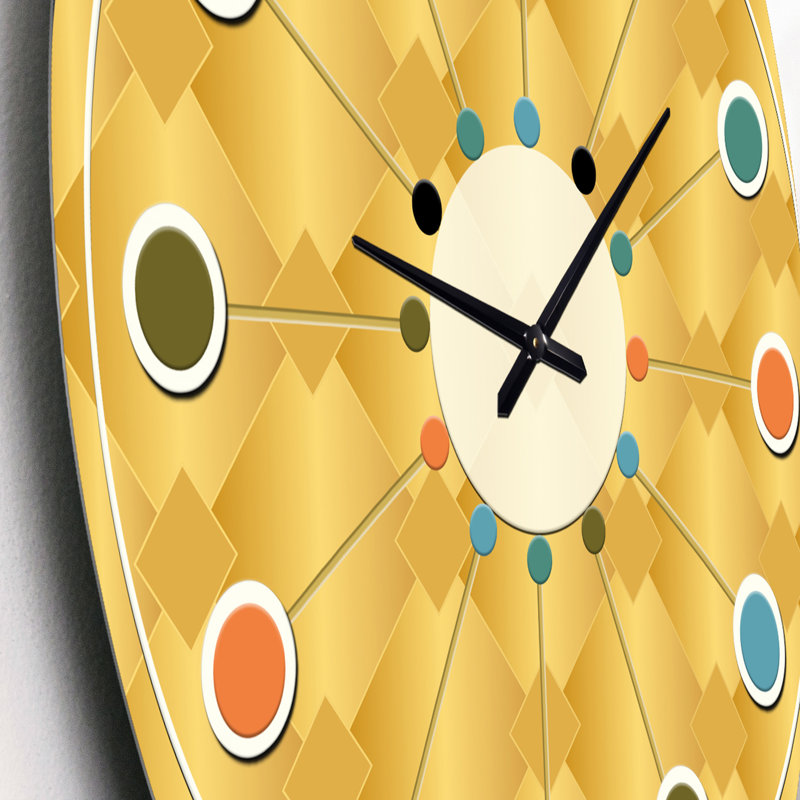 Horloge murale dorée I - Mid-Century, Petit