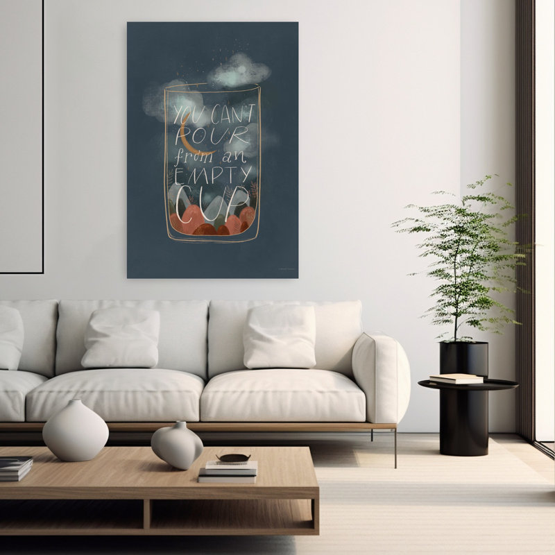 Art contemporain abstrait «You can verser from an vide», H 60 po x l 40 po