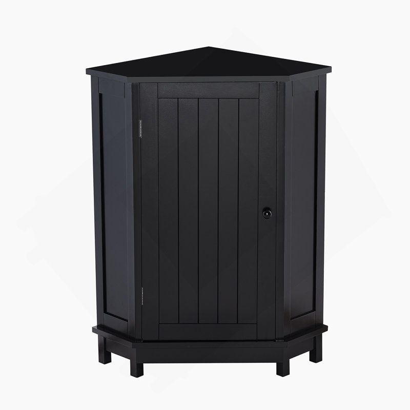 Triangle Corner Storage Cabinet With Adjustable Shelves For Bathroom And Multiple Rooms, Modern Style And Sturdy MDF Construction