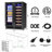 24" Dual Zone 20-Bottle 60-Can Wine & Beverage Refrigerator Built-In/Freestanding Glass Door Classic Cooler with 4 Door Handles,Blue LED and Adjustable Shelves-103792763