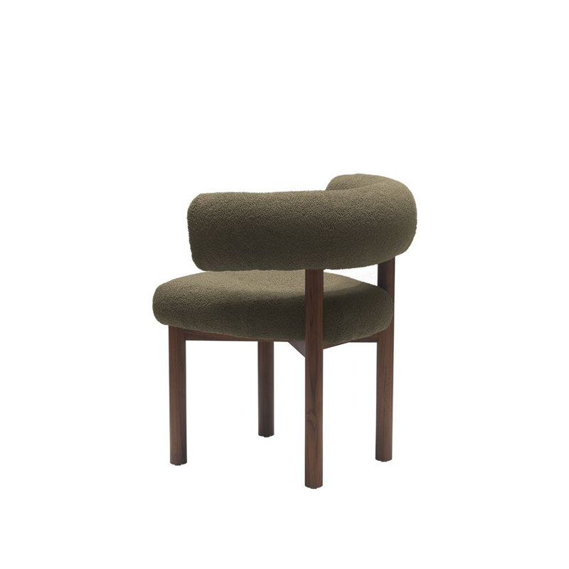 Bruno Upholstered Dining Chair, Sherpa Khaki