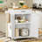 Small Kitchen Island with Storage Cabinet and Drawer, Rolling Kitchen Cart on Wheels with Spice Rack and Towel Rack-1161057504