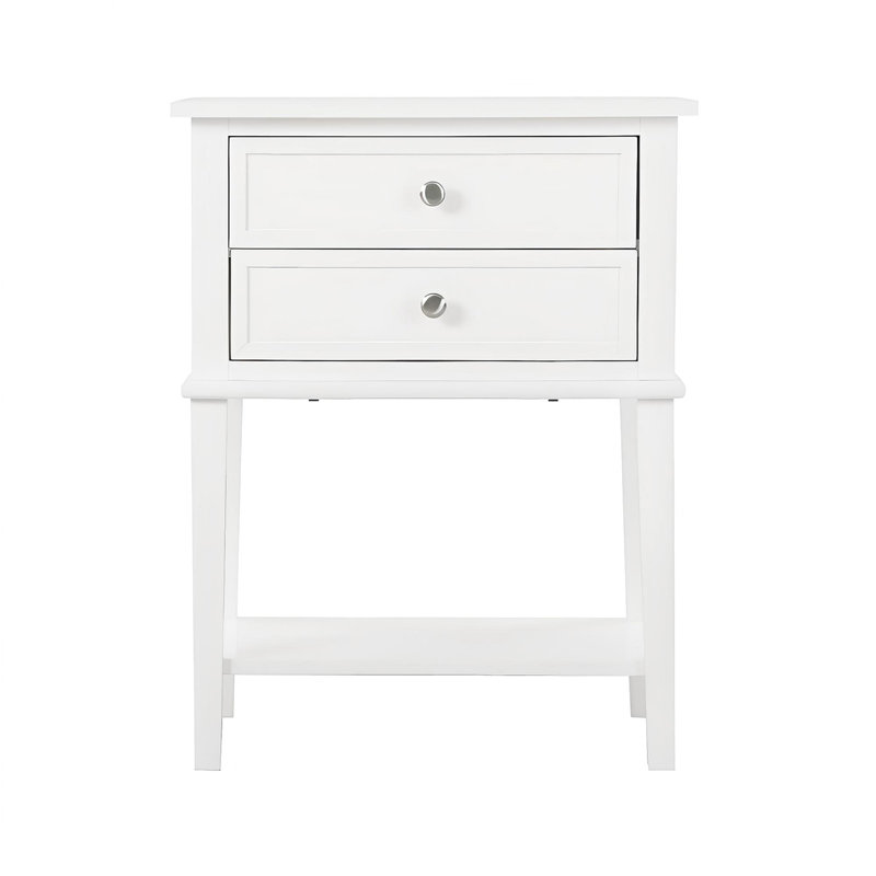 Table de chevet élégante et contemporaine, Blanc