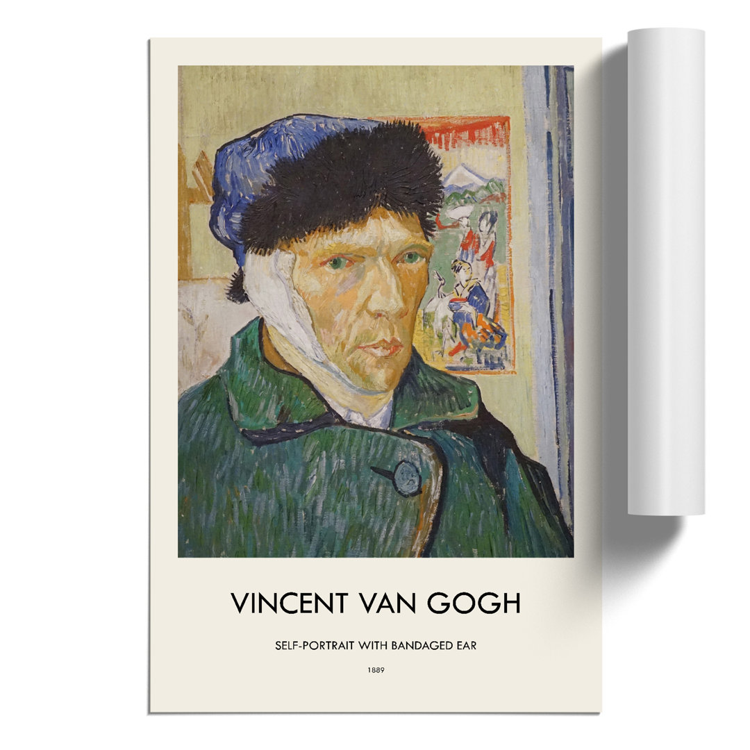 Self Portrait with Bandage Print by Vincent van Gogh - Frameless Print