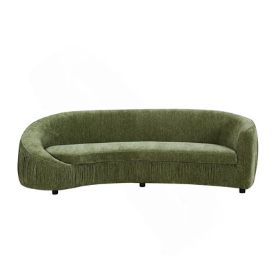 92.13 Inch Modern Design Curved Shaped Sofa Couch For Living Room,Upholstered Fabric 4-Seat Sofa No Need To Assembly Couch For Apartment,Green