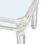 Table basse argentée avec miroir, éléments sculptés rétro, table basse rectangulaire en verre avec finition miroir, table centrale moderne pour le salon et le bureau (P 24 po x l 48 po x H 18 po)