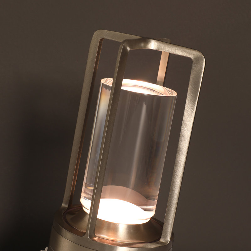6.9'' Battery Powered Integrated LED Color Changing Outdoor Table Lamp, Silver