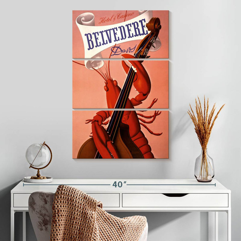 Ketti Lobster Playing Cello, 32" H x 20" W