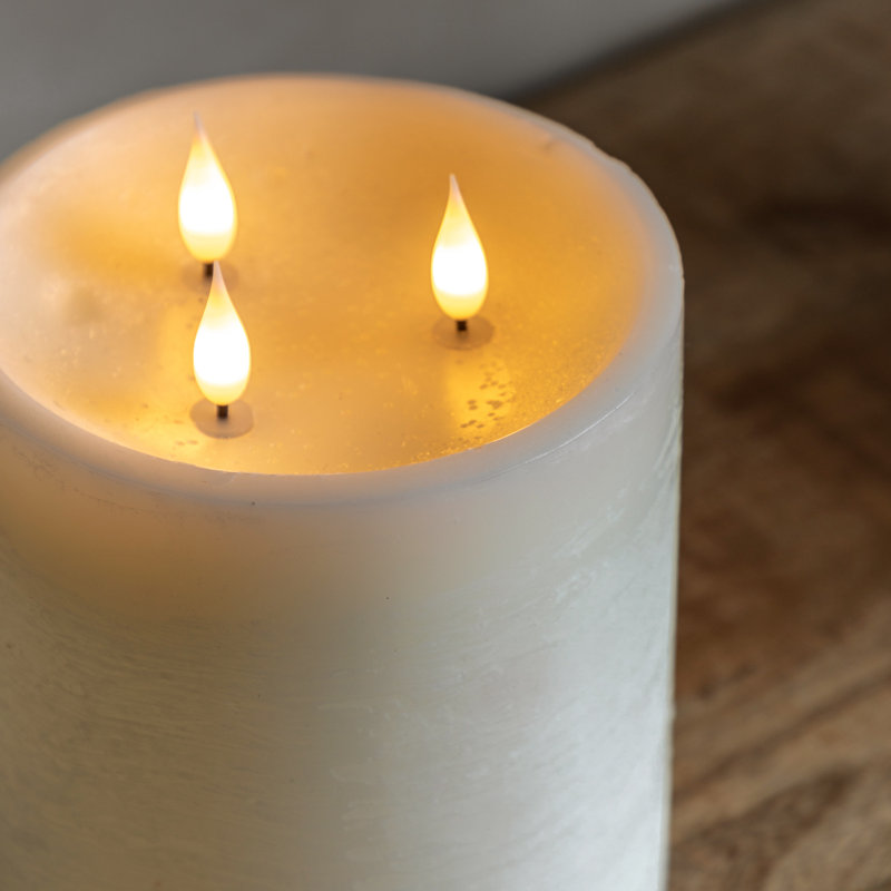 Unscented Flameless Pillar Candle with Plastic Holder