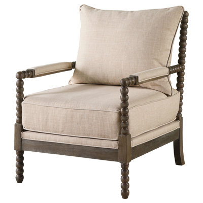 Herndon Upholstered Bobbin Accent Chair Beige and Natural