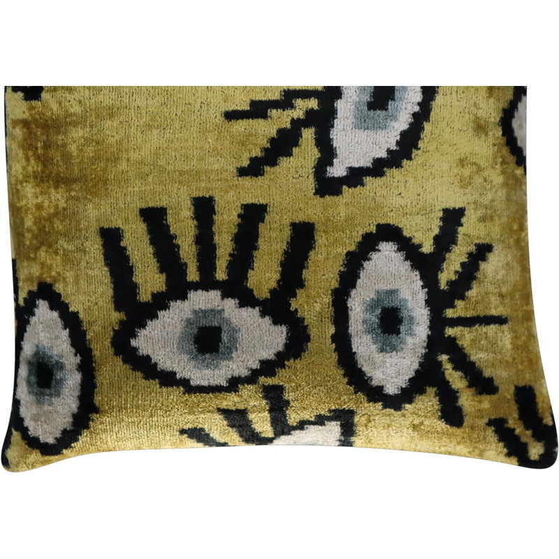 Velvet Square Pillow Cover & Insert, Yellow/Gold