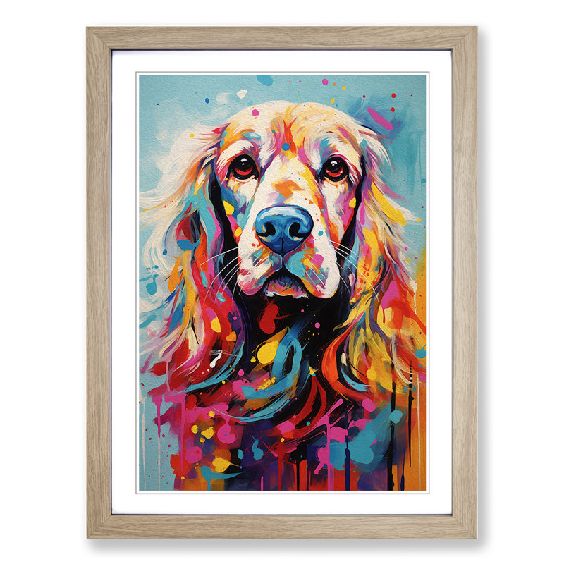 Single Picture Frame Print on Wood, 34cm H x 25cm W, Oak Framed