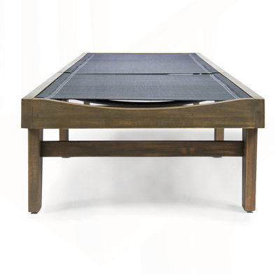 Chaise Lounge - Sustainably Sourced Acacia Wood With Comfortable Dark Grey Mesh For Outdoor Relaxation