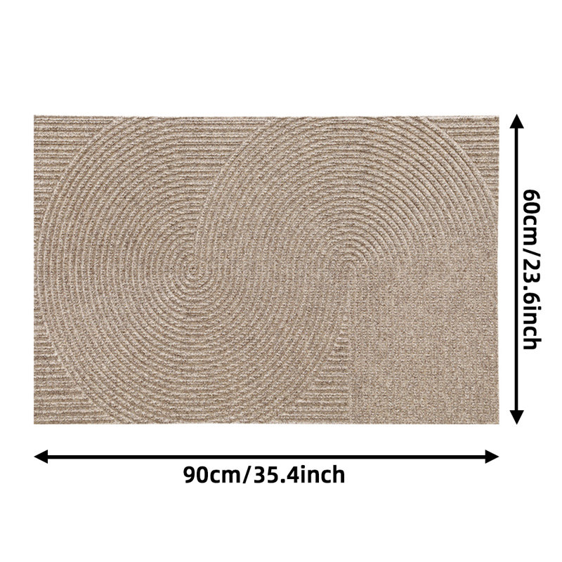 Non-Slip Low Profile Door Mat, 24" W x 36" L, Khaki