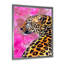 Léopard doré avec taches noires sur fond rose - reproduction sur toile-67339316-67339317-119770518