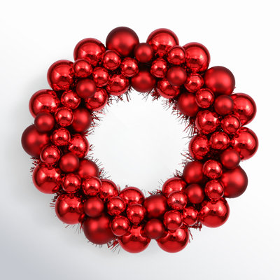 Couronne de boules brillantes et mates