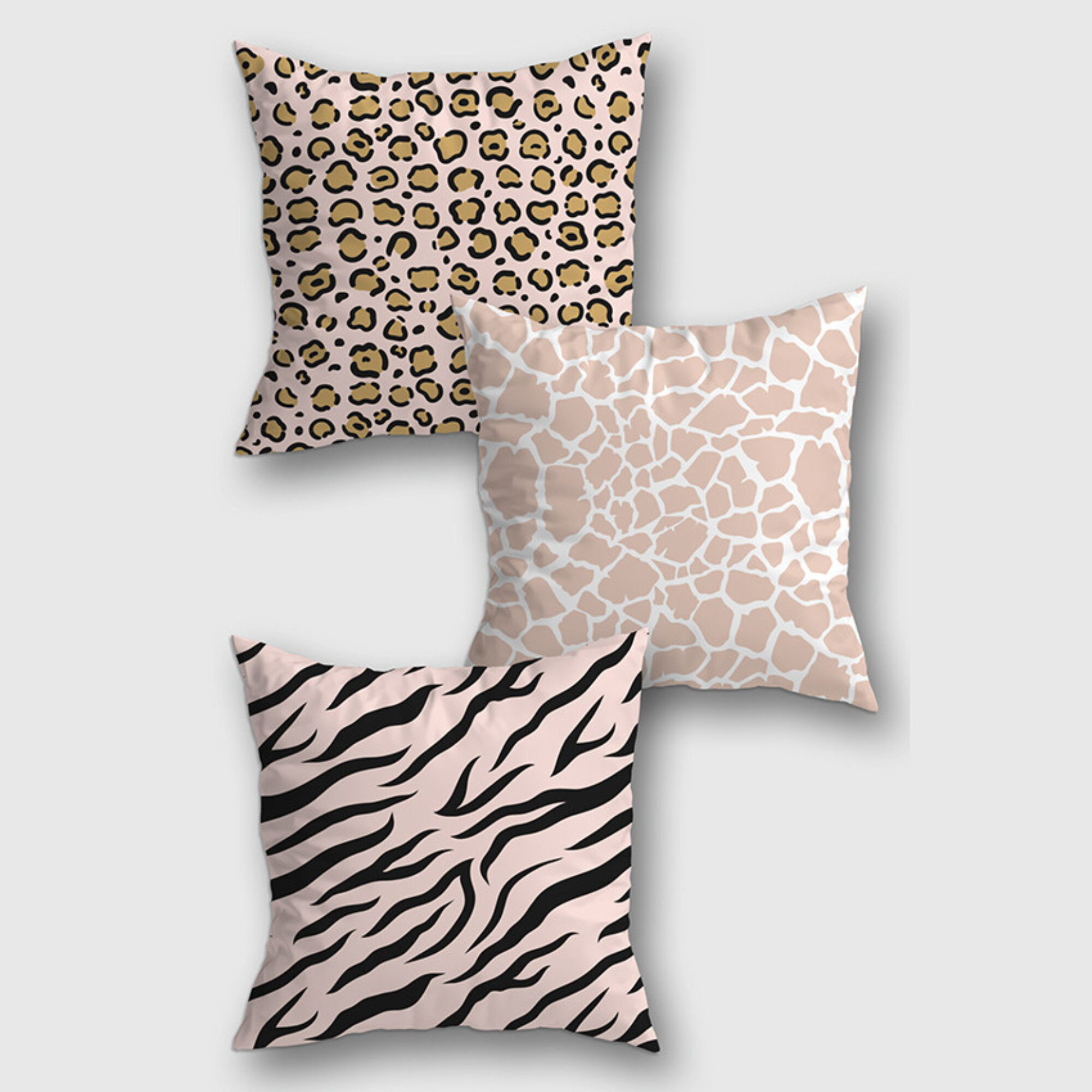 Asir Group INC Rathburn 3 Piece Animal Print Square Throw Pillow Cover ...